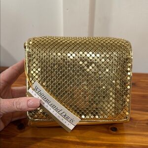 NWT Vintage Whiting and Davis International Gold Mesh Purse